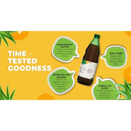 Drickfärdig aloe vera juice  med speciell örtblandning.