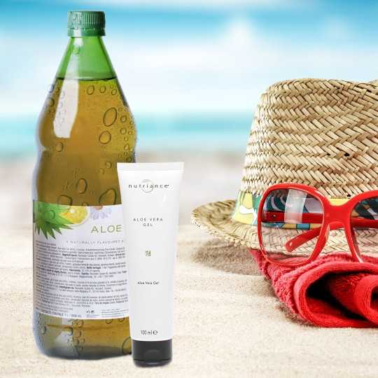 Drickfärdig aloe vera juice  med speciell örtblandning.