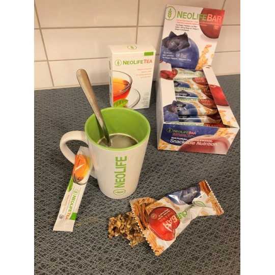 Ger energi ört-te-blandning. Naturligt alternativ till energidrycker.