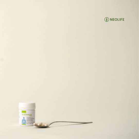 acidophilus-plus patenterad blandning med fem typer av probiotika.
